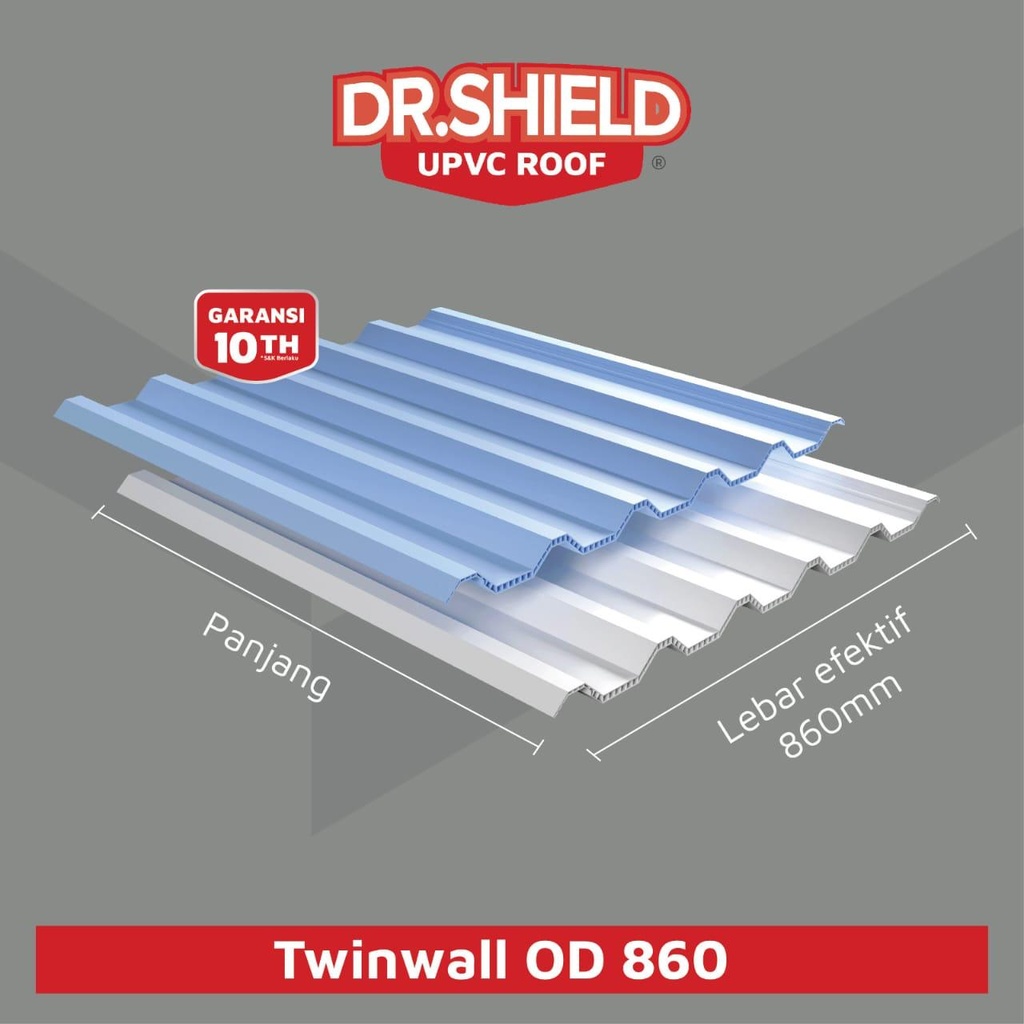 DR.SHIELD TWIN WALL OD860 WARNA (PUTIH/BIRU) L 92CM/EF 86CM (AA)