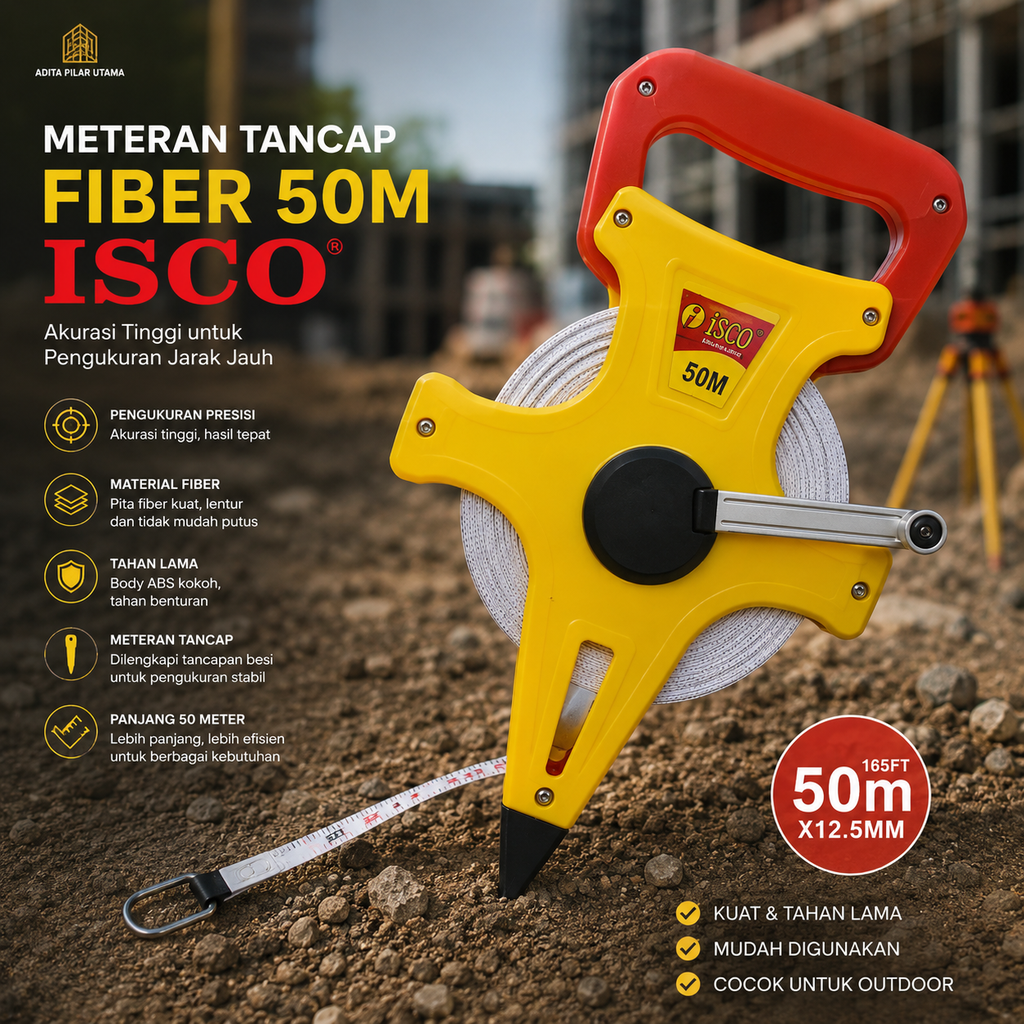 Meteran Tancap Fiber 50m - MAJESTY/ISCO