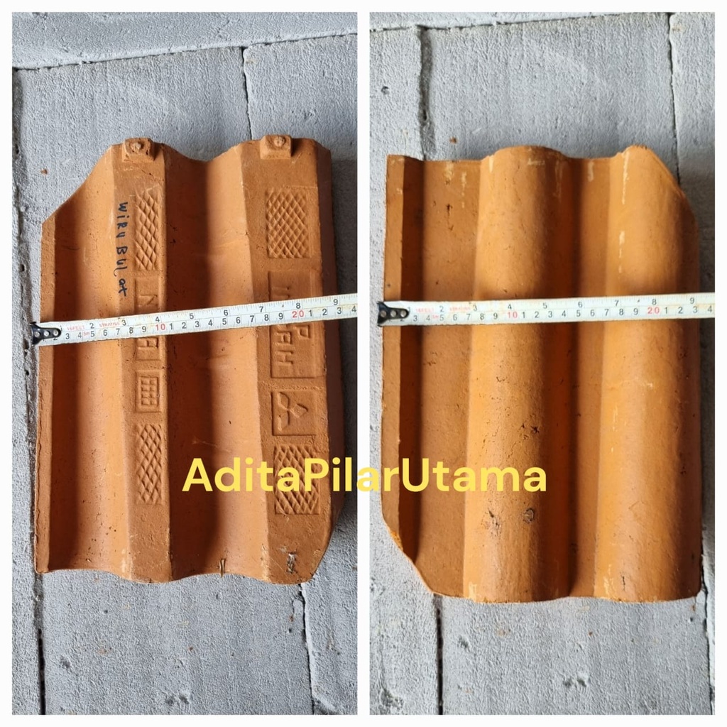 GENTENG TANAH LIAT WIRU BULAT 30X23CM (22BJ/M2)