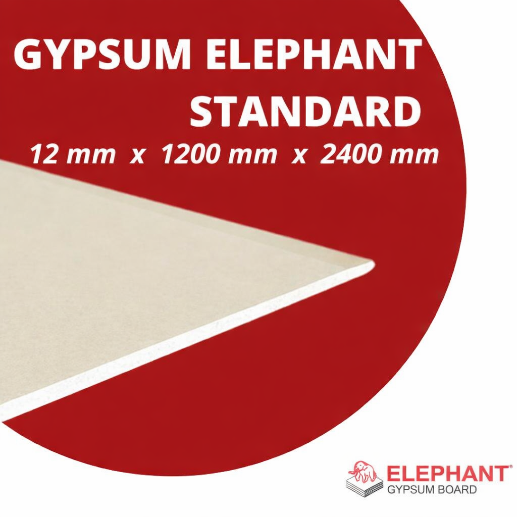 GYPSUM BOARD 120X240CM x 12mm ELEPANT (AA)