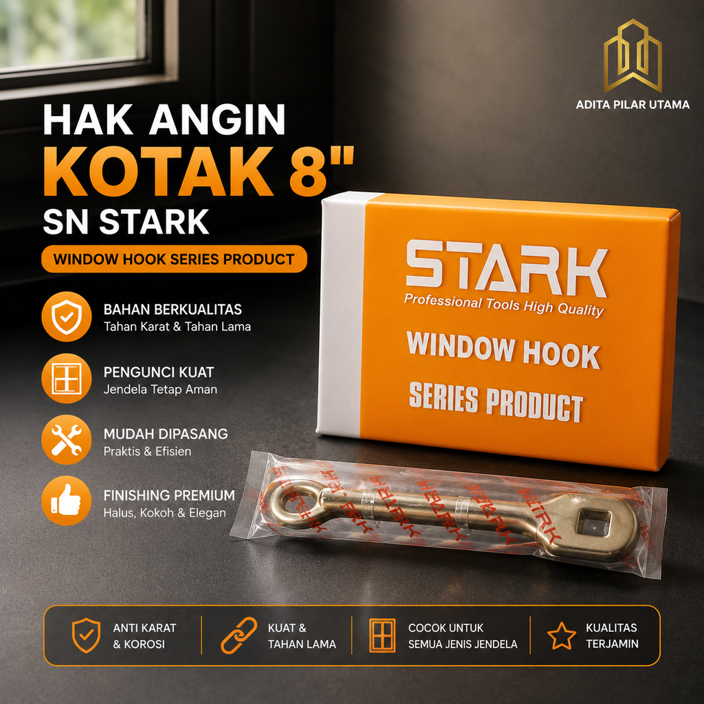 Hak Angin BULAT 8" SN STARK Window Hook Series