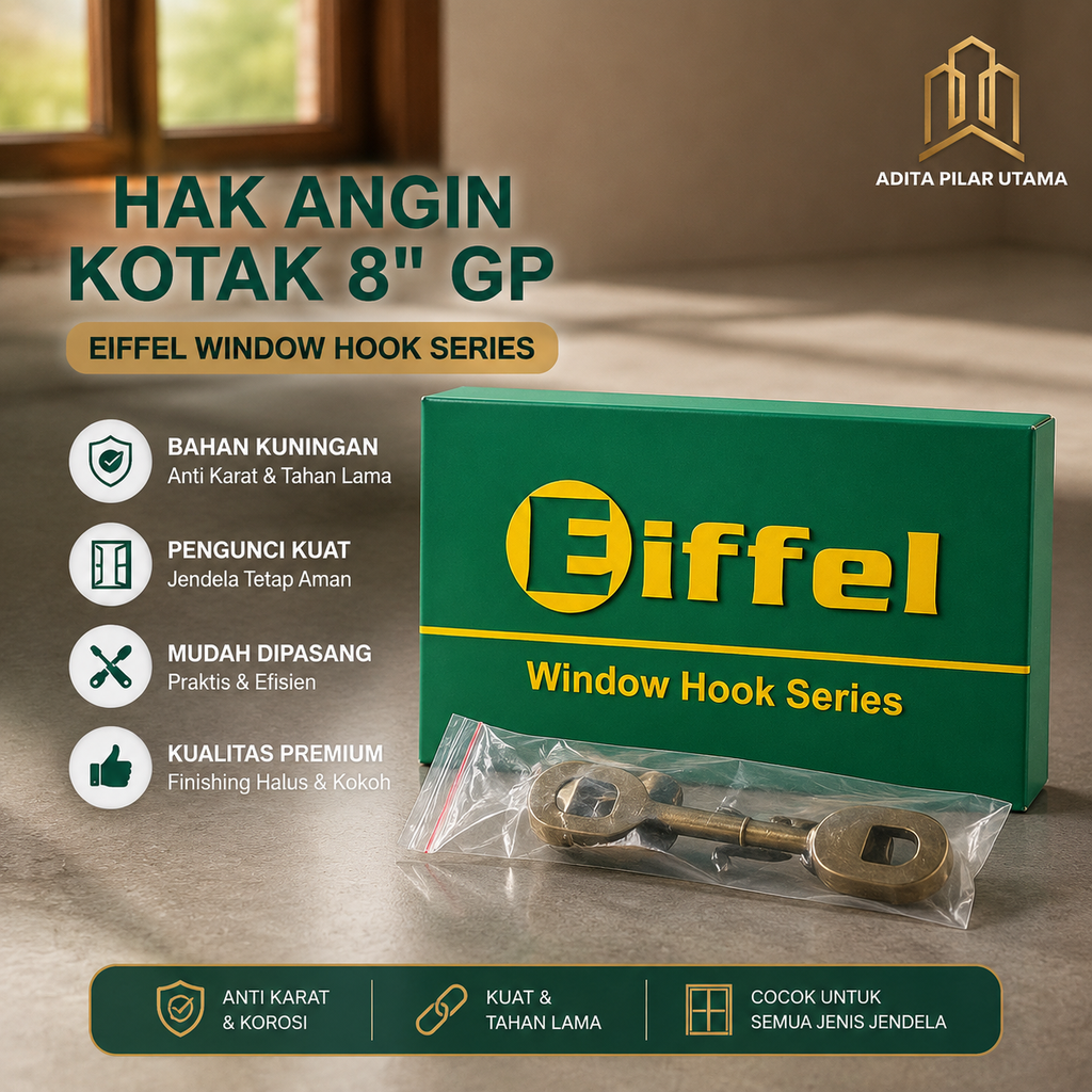 Hak Angin Kotak 8" GP Eiffel Window Hook Series