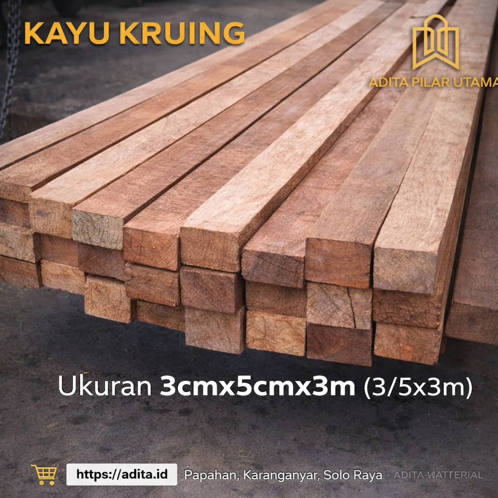 Kayu Kruing 3/5 X 3M (300x50x30mm) (AA)