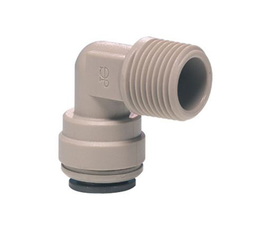 KNEE 3/8 X 1/4 TUBE TO MALE NPTF PVC