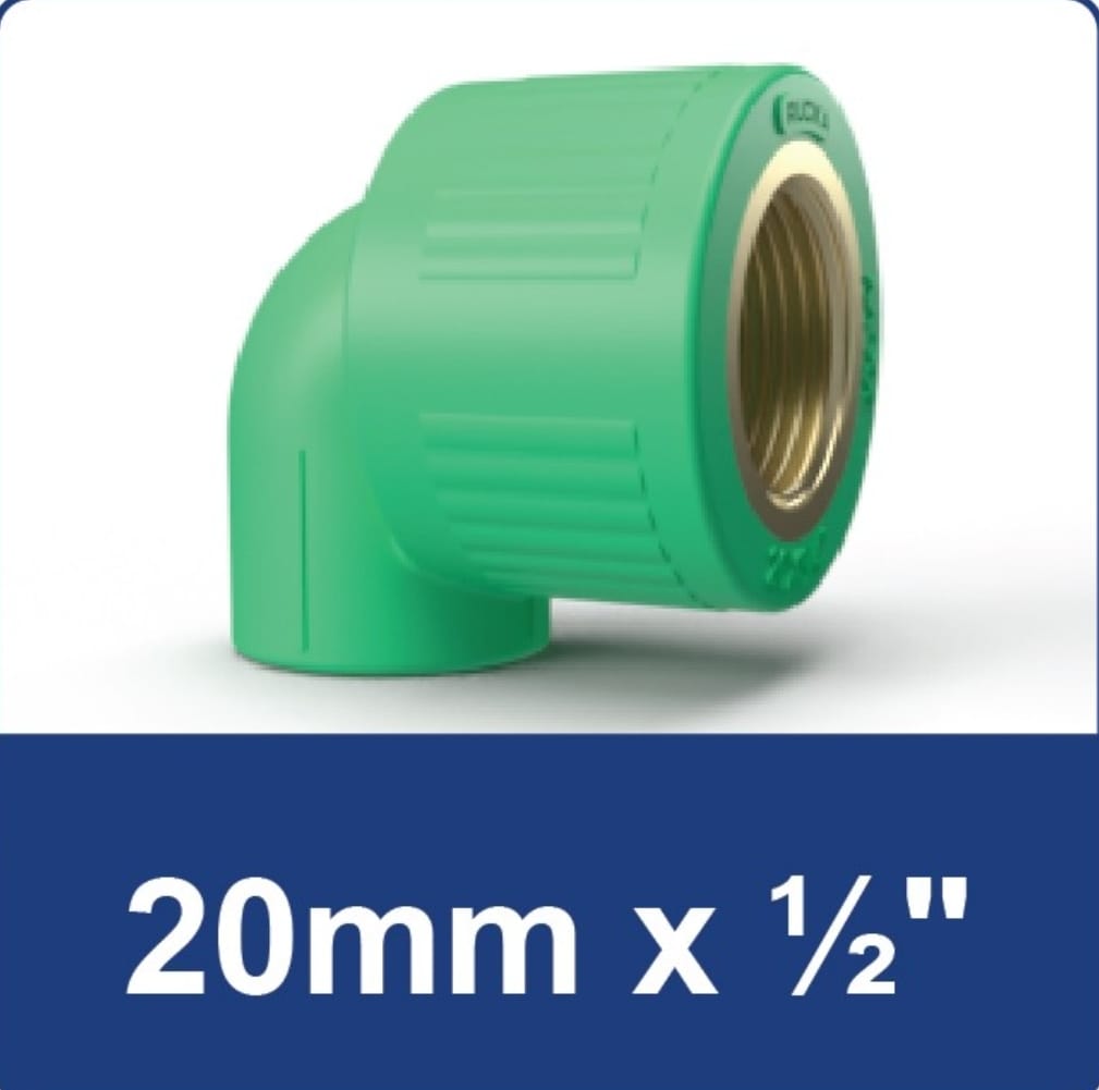KNEE DRAT DALAM PPR DN 20MM X 1/2 INCH RUCIKA