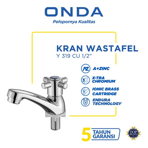 KRAN WASTAFEL ONDA Y 319 CU BASIN TAP 1/2(AA)