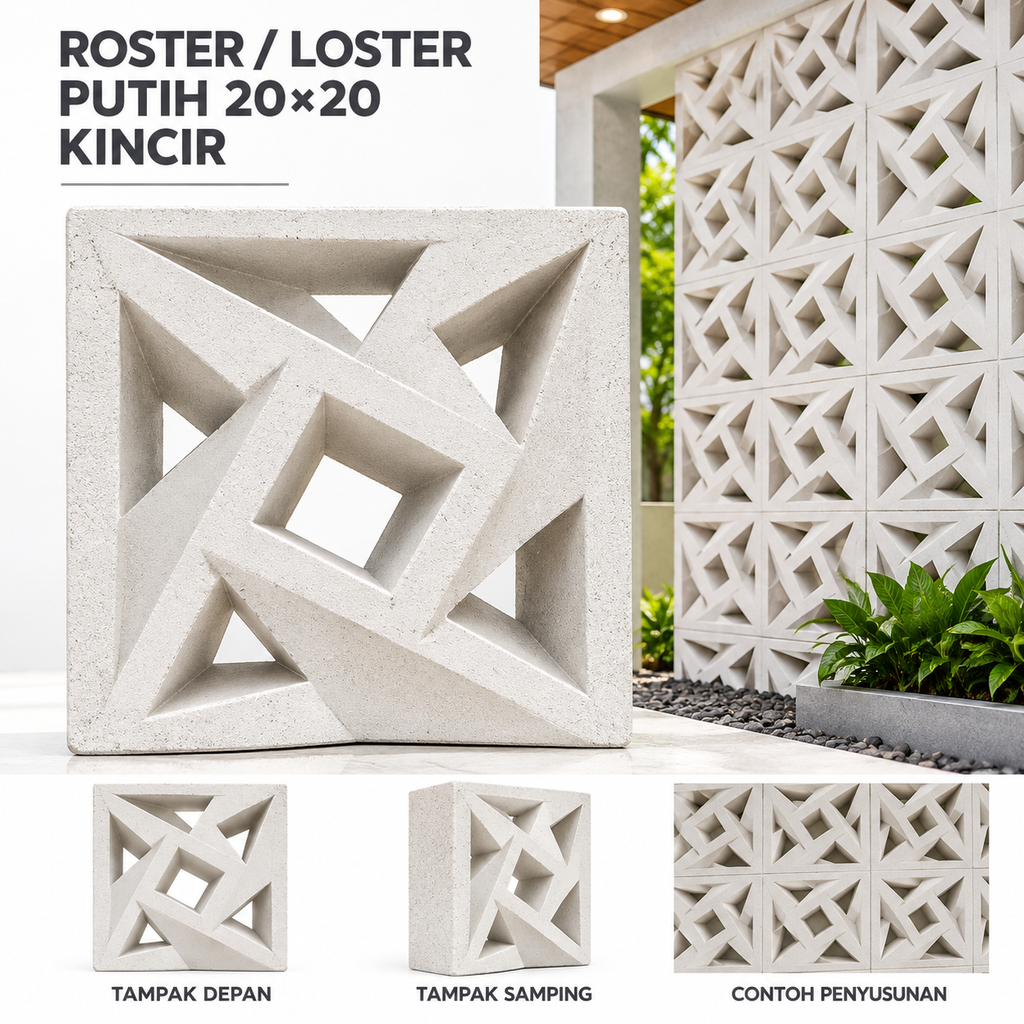 ROSTER/ LOSTER PUTIH 20/20 KINCIR UKURAN 20x20cm (1CRATE = 10BJ)
