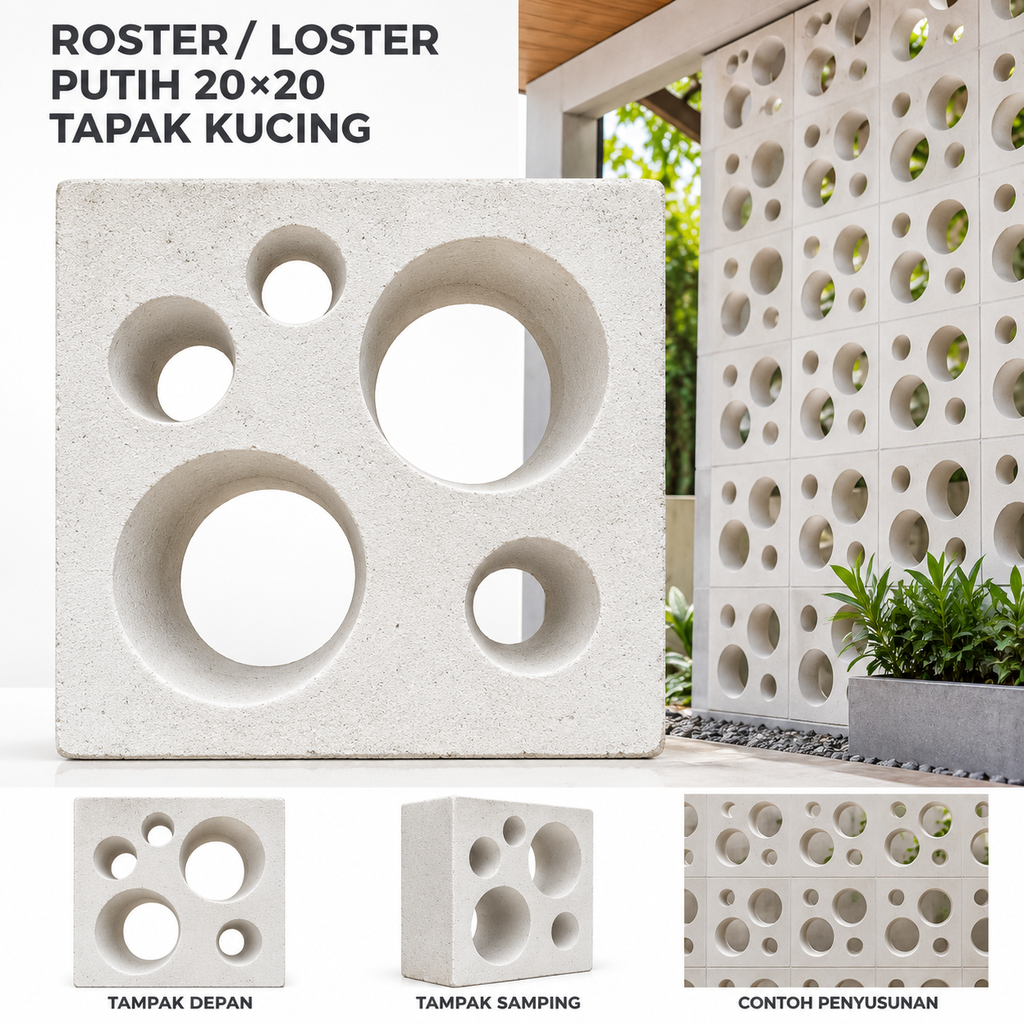 ROSTER/ LOSTER PUTIH 20/20 TAPAK KUCING 20cm x 20cm (1CRATE=10BJ)