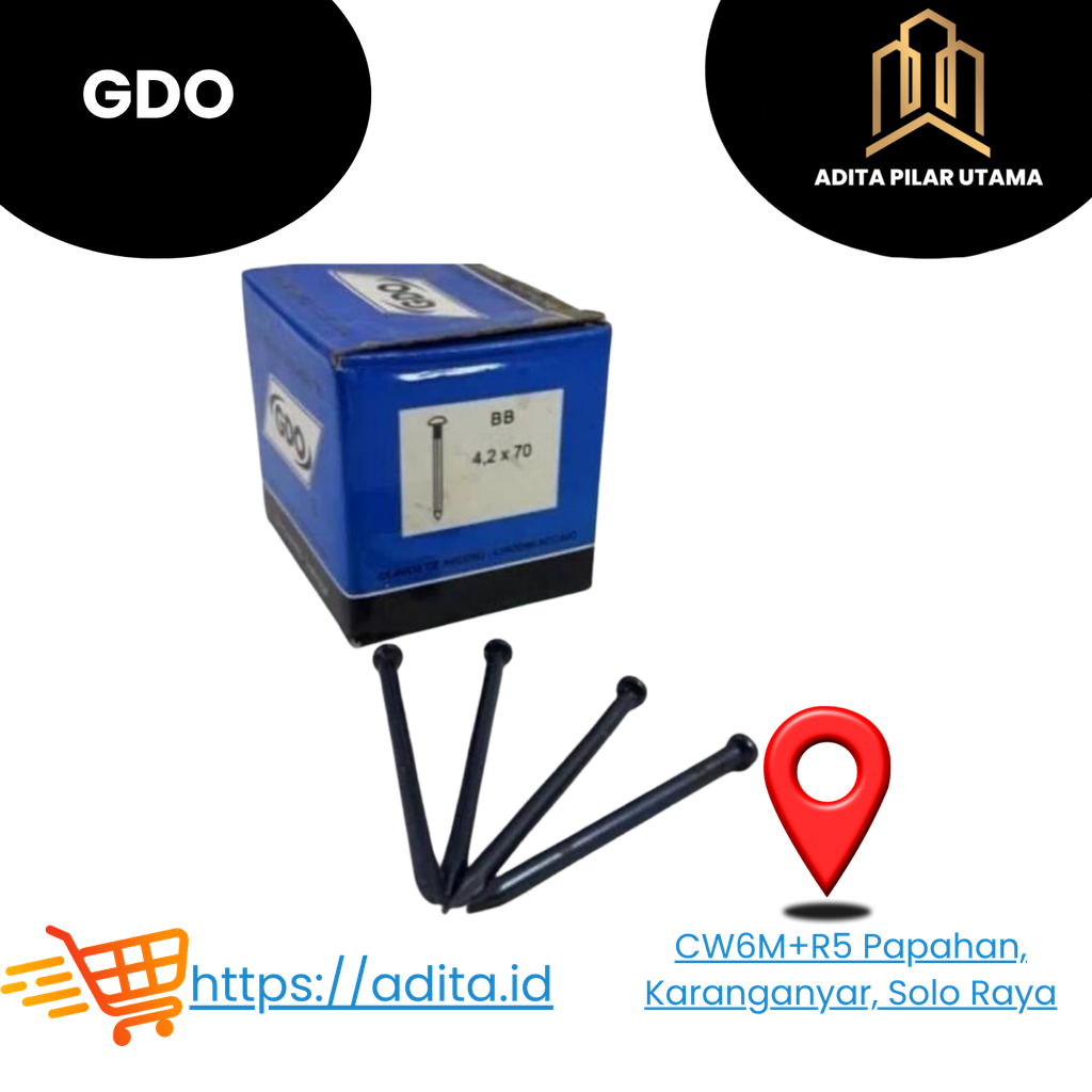 Paku Beton Paku Baja Hitam 7CM GDO (AA)