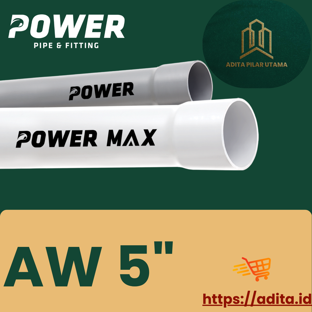 PIPA PVC AW 5 INCH POWER MAX PUTIH