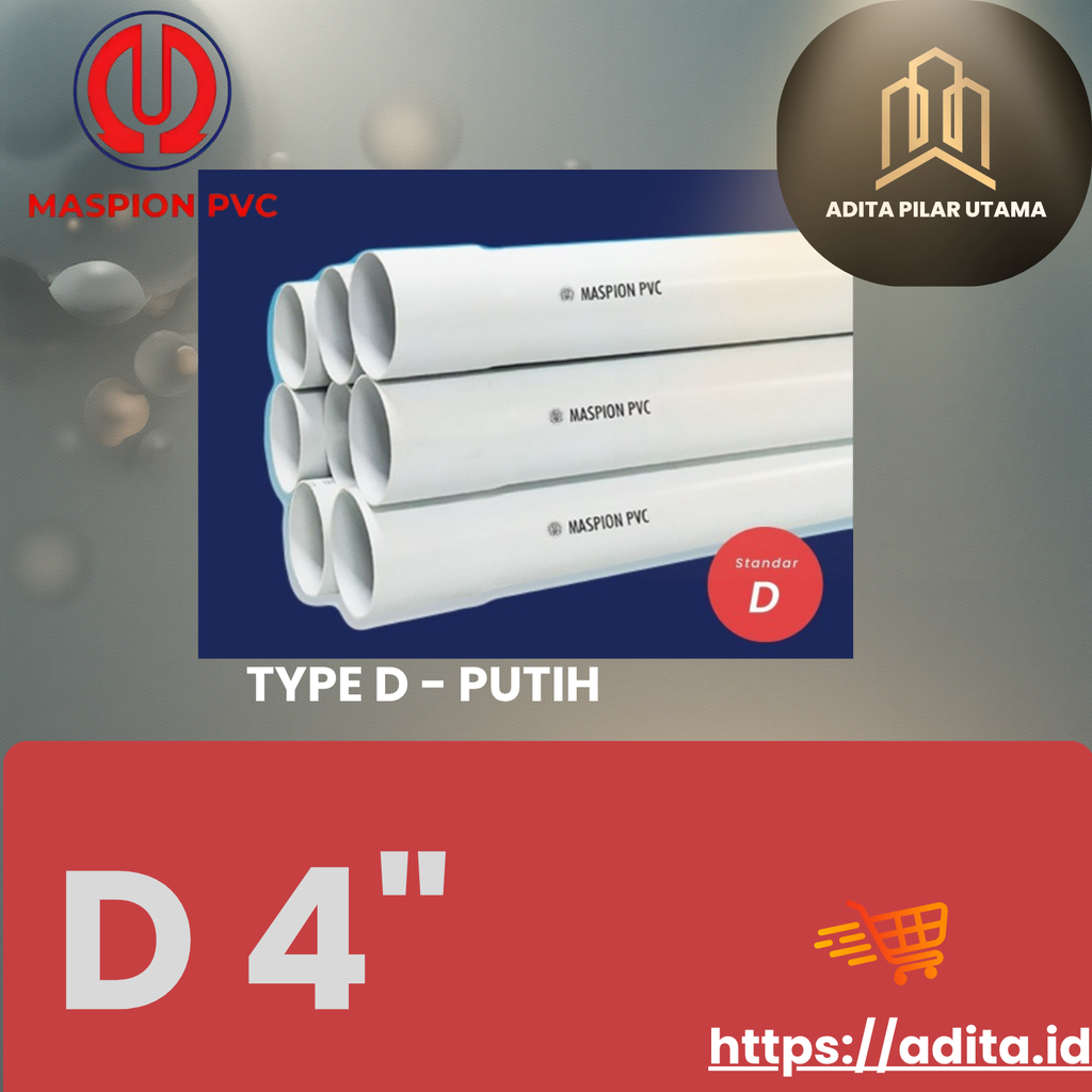 PIPA PVC D 4 DIM MASPION PUTIH