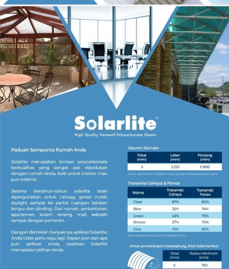 POLYCARBONATE SOLARLITE GREY 5MMX2.1MX11.8M