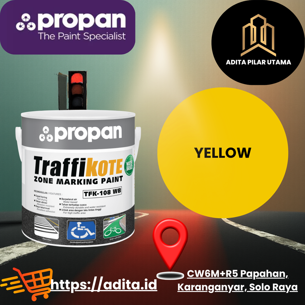 PROPAN TRAFFIKOTE 108 WB YELLOW 1K (AA)