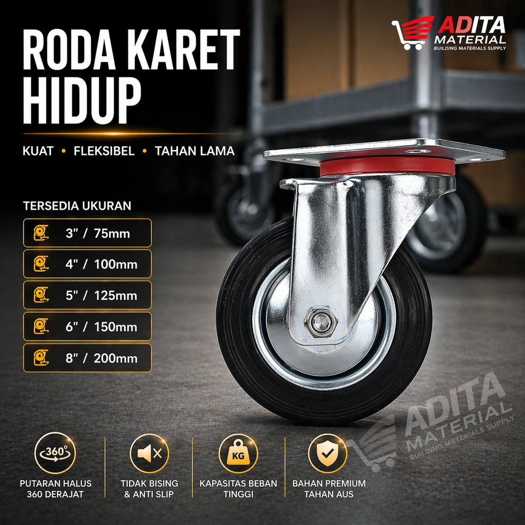RODA KARET 8 INCH RHJ -R200 (AA)