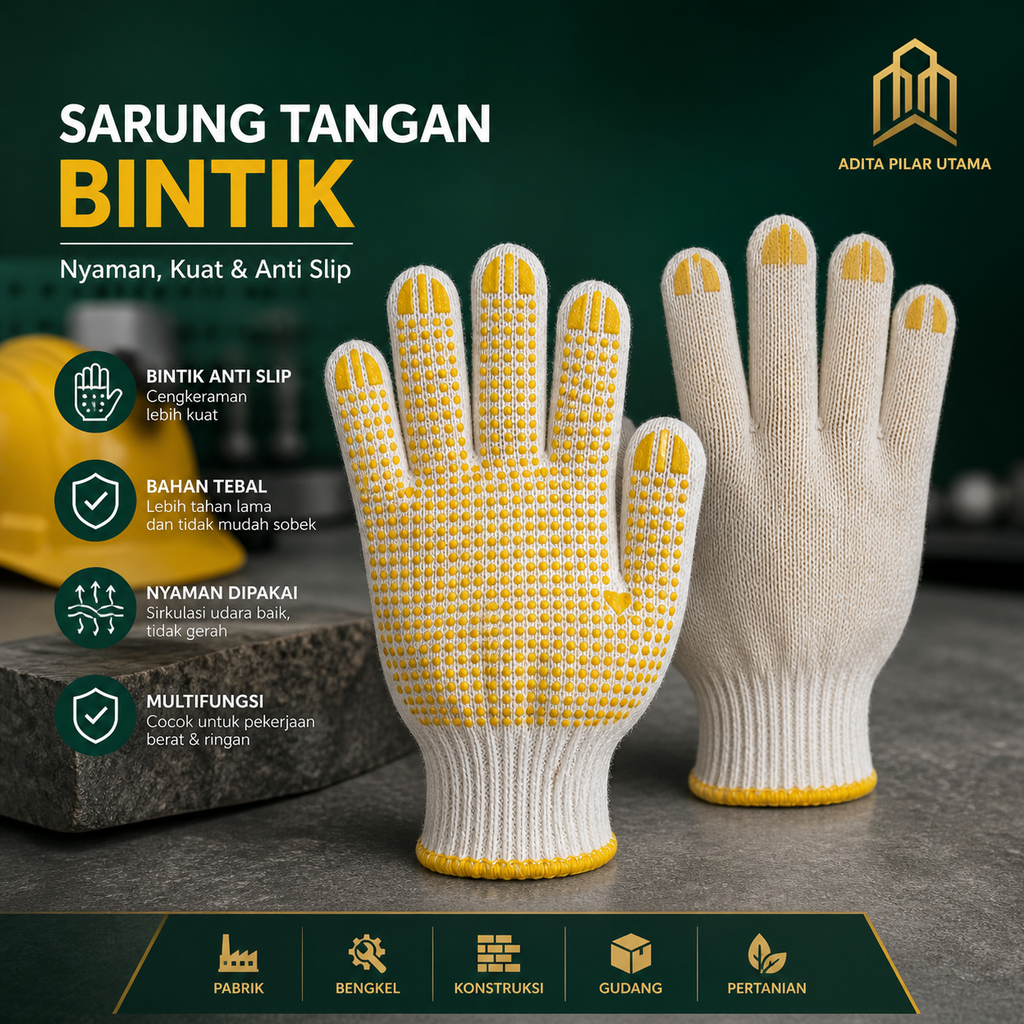 SARUNG TANGAN BINTIK (1 PACK =12 SET)
