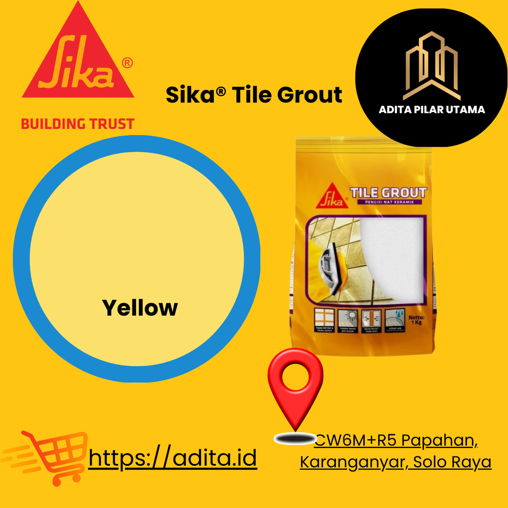 Sika® Tile Grout Pengisi Nat - Semen Warna YELLOW 107 SIKA TILE
