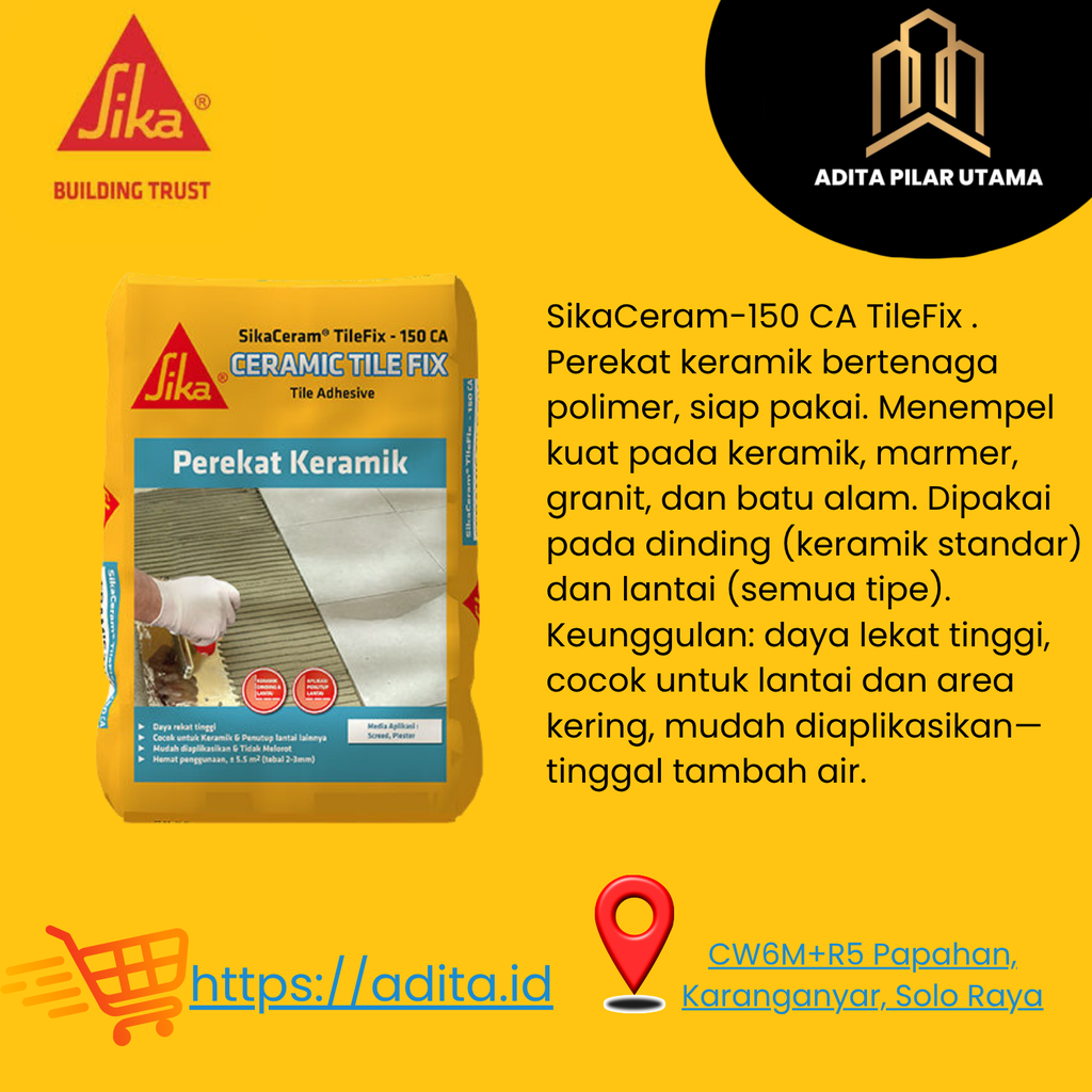 SikaCeram®-150 CA TileFix - Perekat Keramik Instan 25Kg (AA)