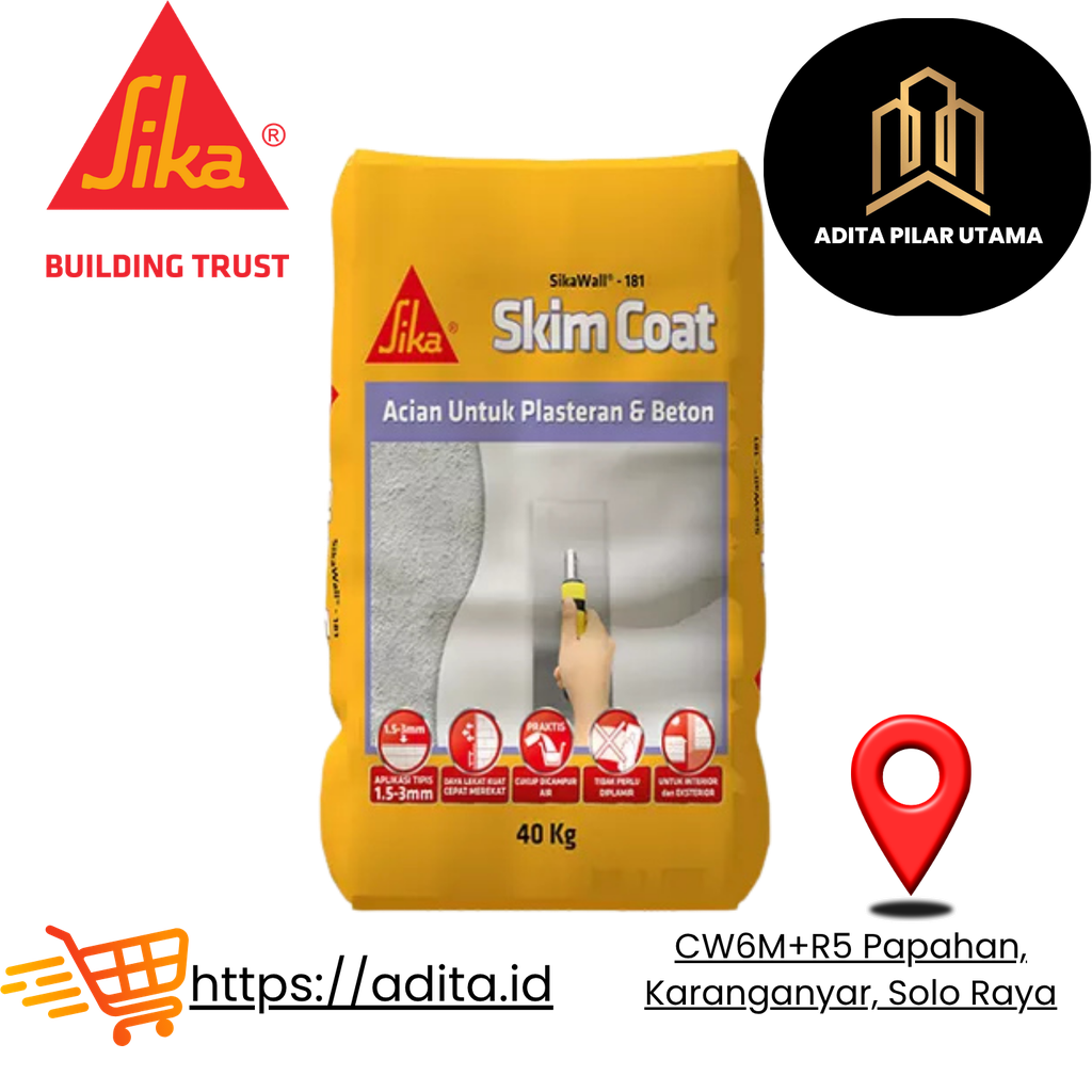 SikaWall®-181 Skim Coat 40Kg ACIAN MORTAL (AA)