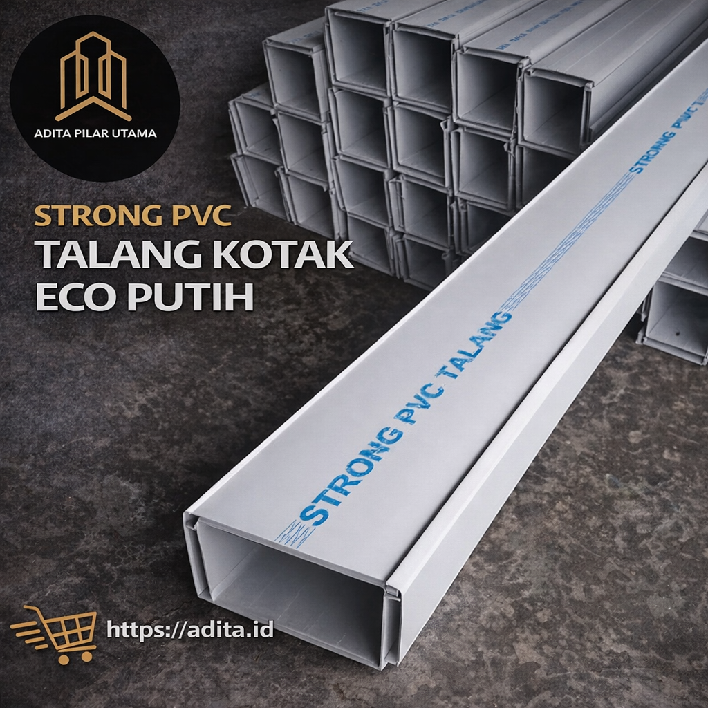 Talang Kotak Putih Strong PVC TALANG (AA)