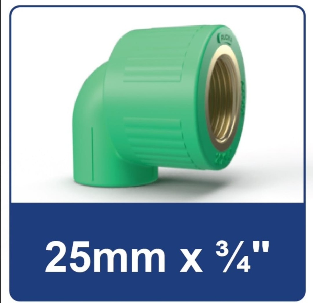 PPR ELBOW FEMALE THREAD90 25X3/4 RUCIKA