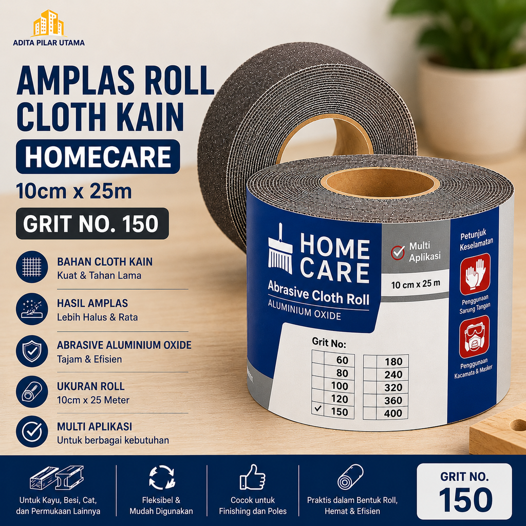 Amplas Roll 150 Cloth Kain (10cmX25m) HomeCare (AA)