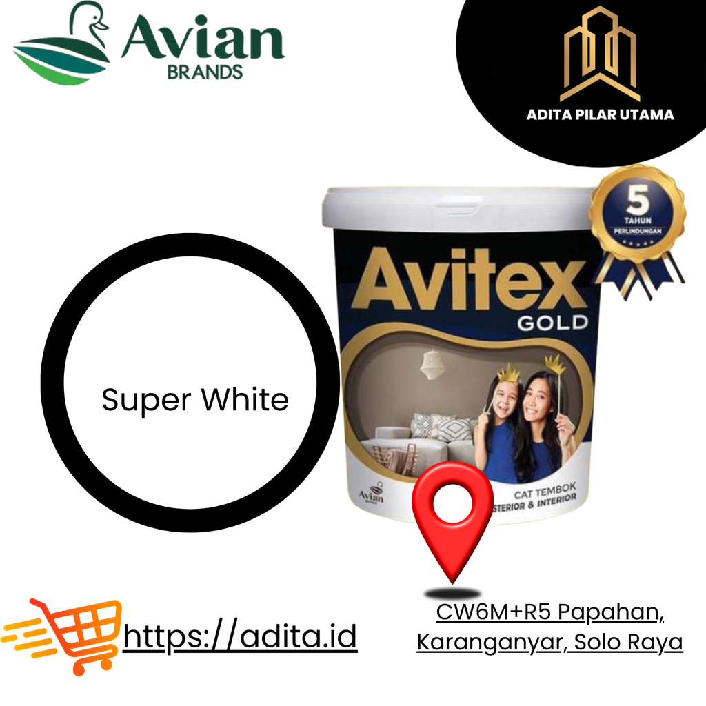 Avitex Gold SUPER WHITE - SW -PAIL A009SW CAT PUTIH (AA)
