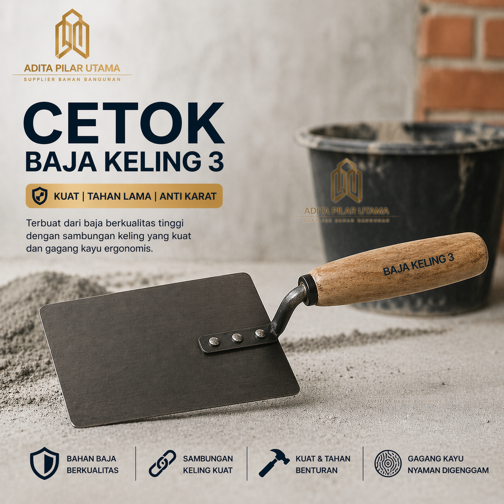 Cetok Kotak Baja Keling 3 (AA)