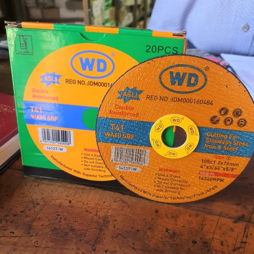 BATU POTONG WD CUTTING WHEEL WD 4 INCH CUTTING T41 (105X1,2X16MM) MATA GRENDA (AA)