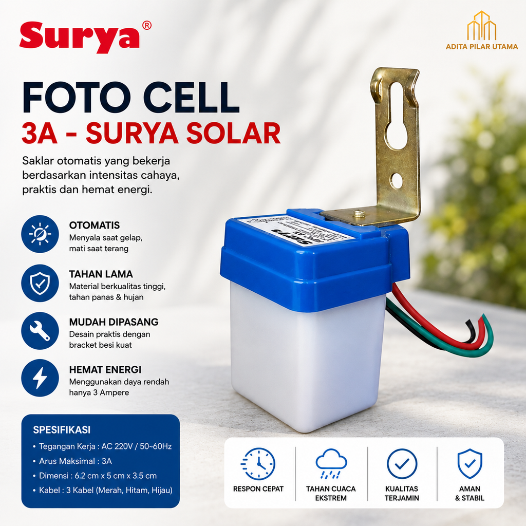 Foto Cell 3A - SURYA SOLAR - SOLAR CELL (AA)