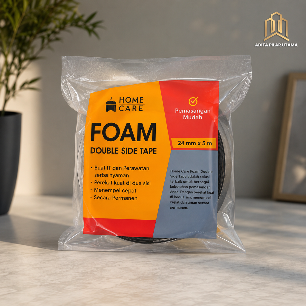 Isolasi Bolak Balik - Home Care Double Foam Tape 24 mm x5 m(AA)