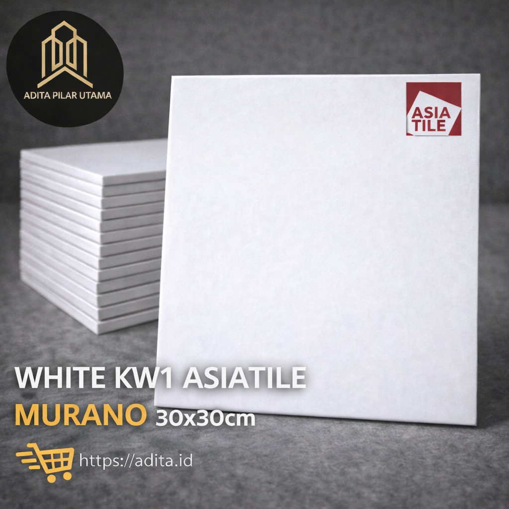 KERAMIK 30/30 PUTIH - WHITE KW1 ASIATILE MURANO 1D=10LBR (AA)