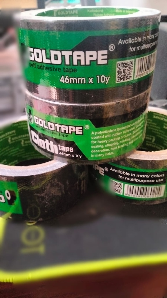 LAKBAN HITAM TEBAL GOLDTAPE GREEN 46mm x 10y(AA)