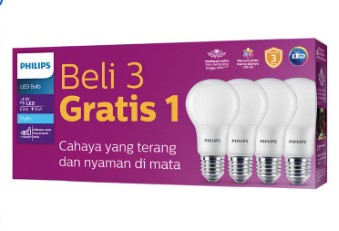 LAMPU LED PHILIP 4W (PAKET) (AA)