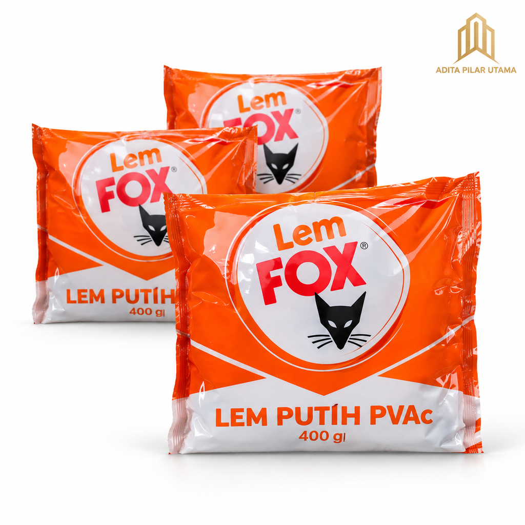 Lem Putih Lem FOX 400 Gram Plastik Orange (AA)