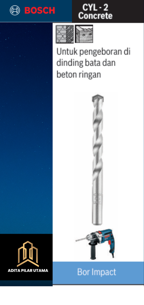 MATA BOR BETON BOSCH  6mmx100mm CYL2 (AA)