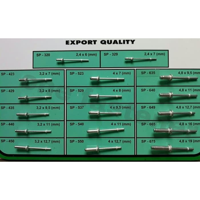 PAKU RIVET 435 (3,2MM X 9,5MM) -SIP (AA)