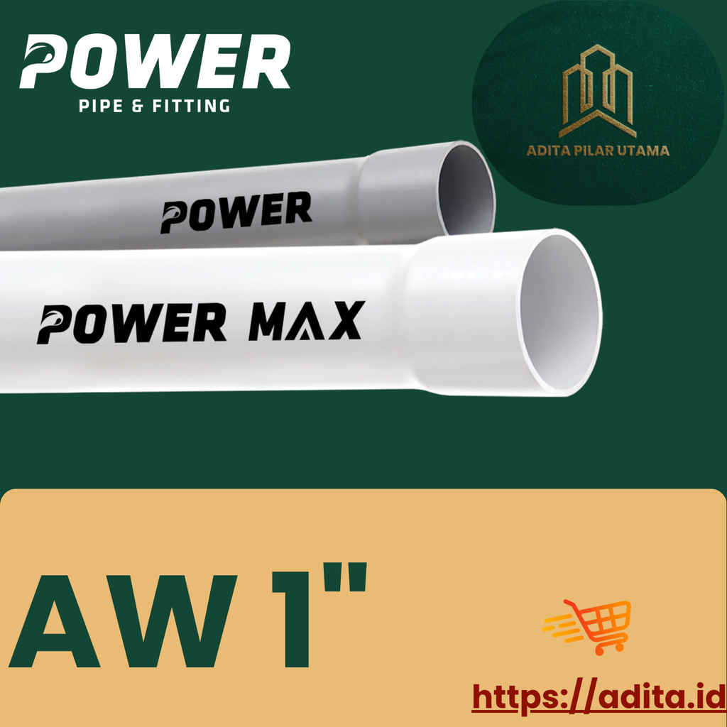 Pipa Pvc AW 1"Power Max PUTIH (AA)