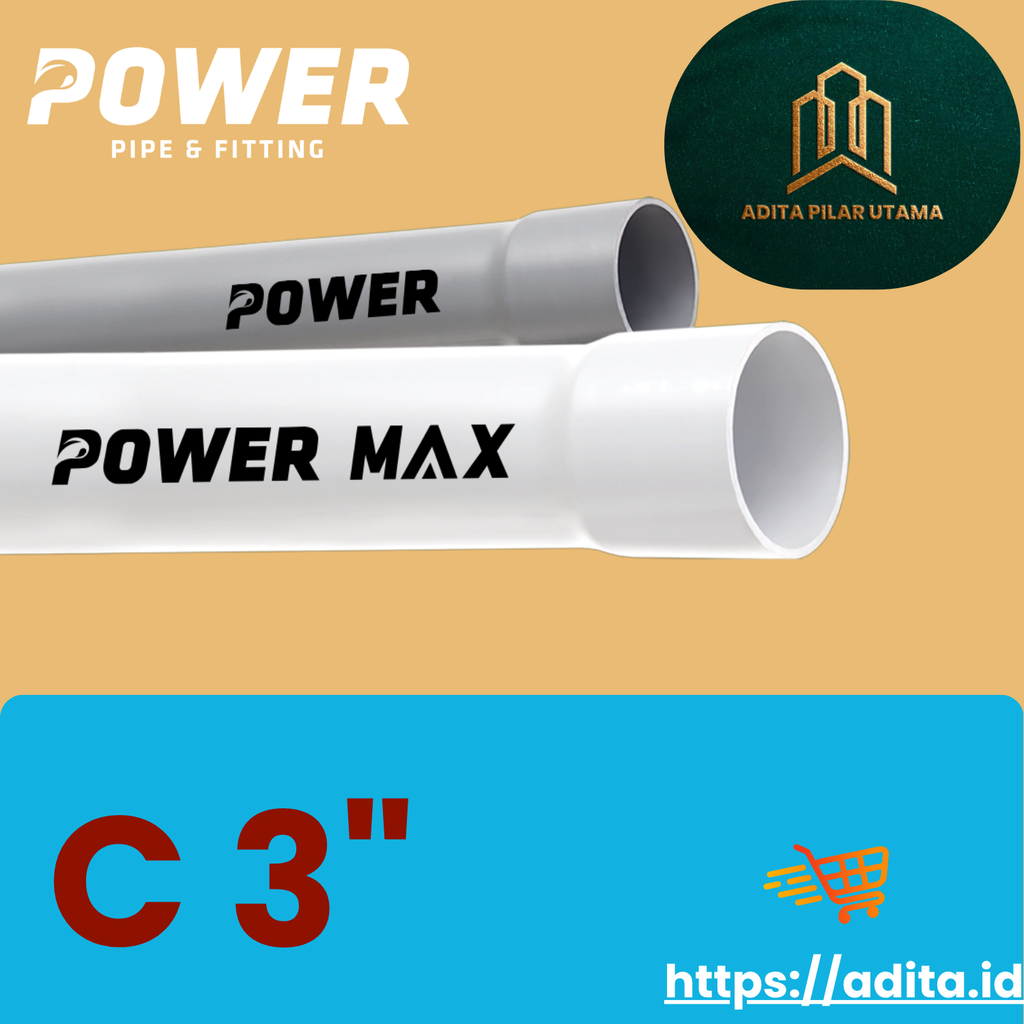 PIPA PVC C 3" POWER MAX PUTIH (AA)