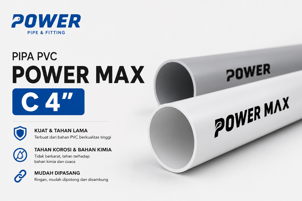 Pipa Pvc C 4" Power Max Putih (AA)