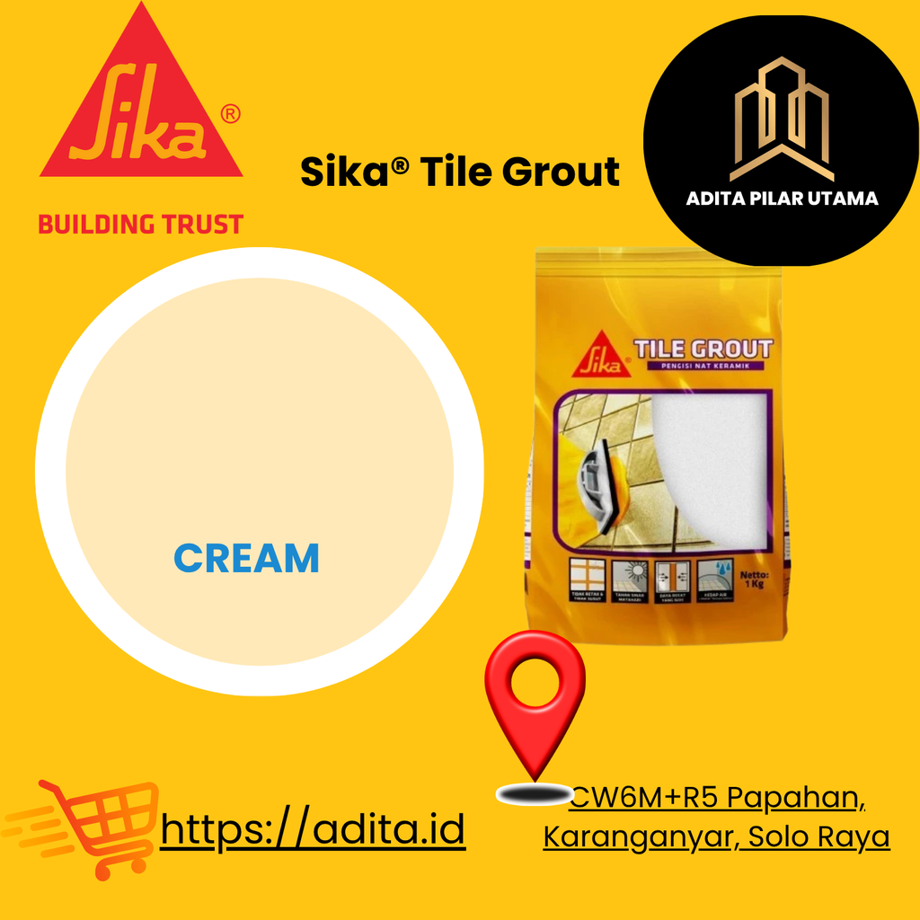 Sika® Tile Grout Pengisi Nat - Semen Warna CREAM- 105 SIKA TILE(AA)