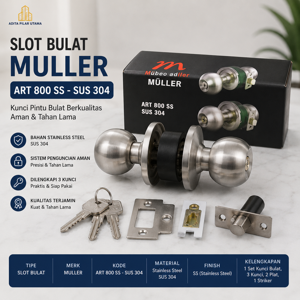 Slot Bulat MuLLER ART 800 SS - SUS 304 (AA)