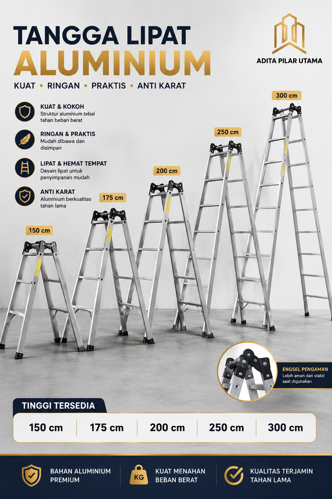 Tangga Lipat Aluminium 250 TEBAL GP 250CM (AA)