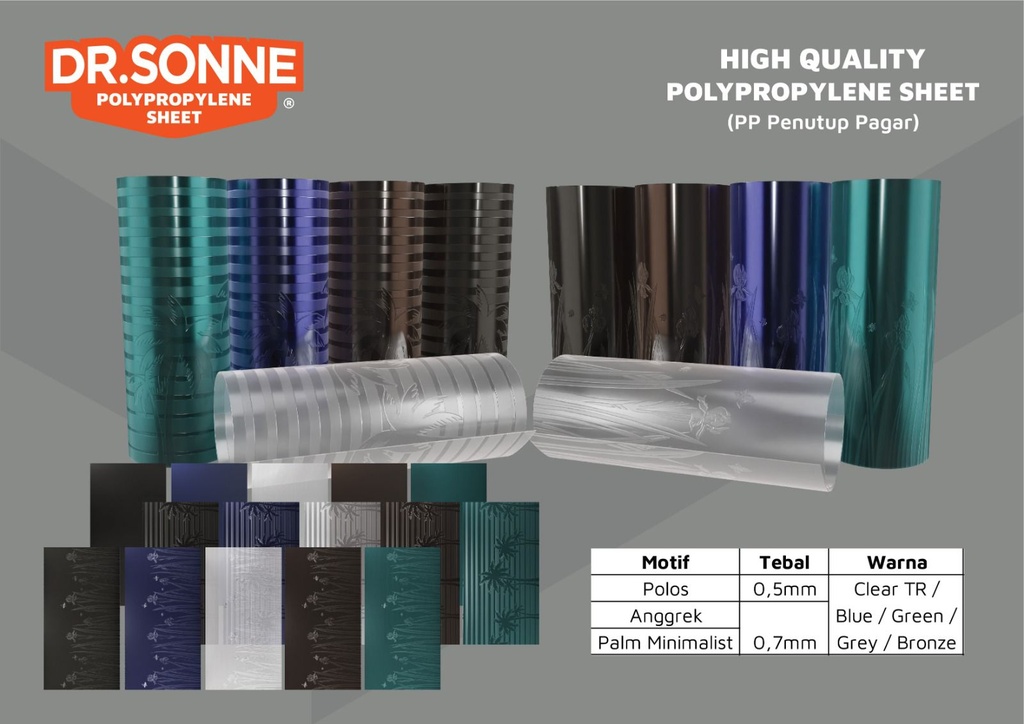 PLAT SHEET PP DR.SONNE CLEAR 070X1X40M PLAM MINIMALIST (AA)