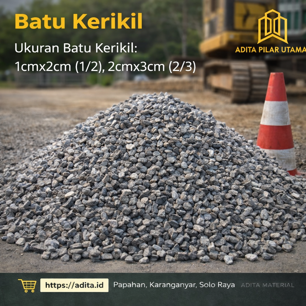 BATU KERIKIL ECER KUBIK - KERIKIL 2/3 (UKURAN 2CM-3CM)