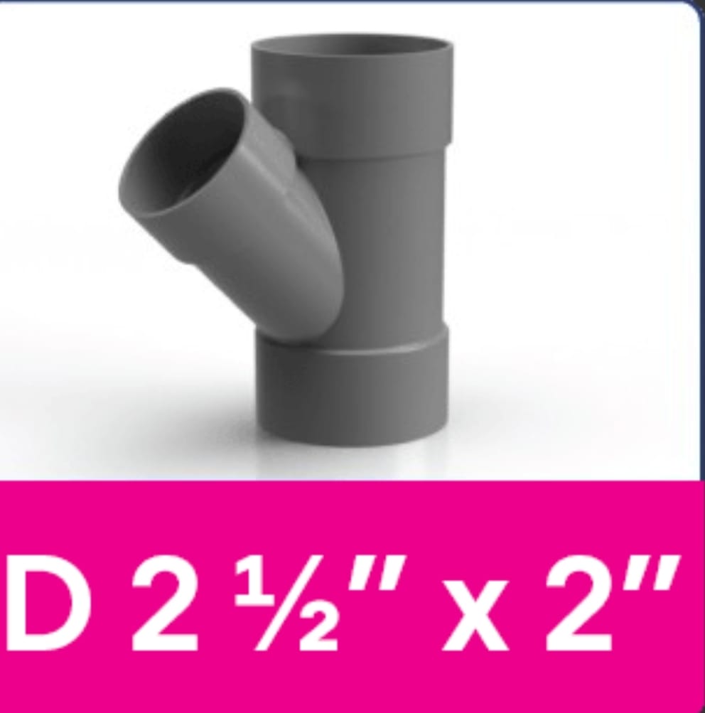 TEE YEE 45" RD 2-1/2X 2 INCH RUCIKA D (AA)
