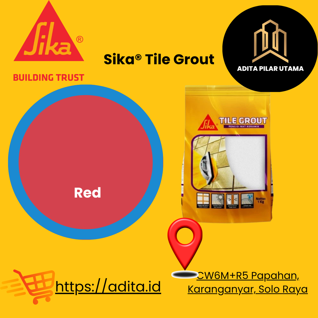 Sika® Tile Grout Pengisi Nat - Semen Warna  RED -111 SIKA TILE (AA)