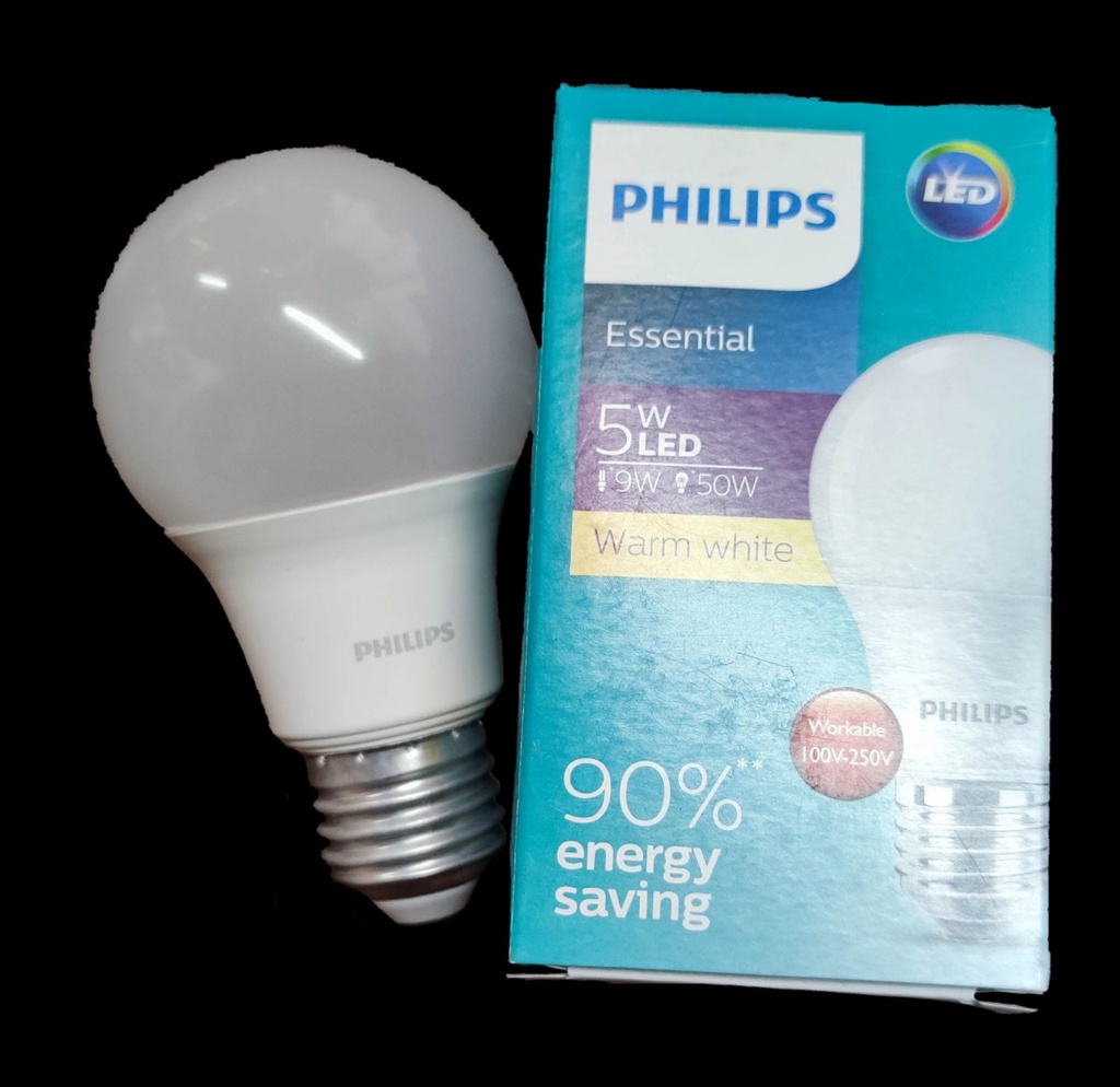 LAMPU LED e27 PHILIP  WARM WHITE 5 W (AA)
