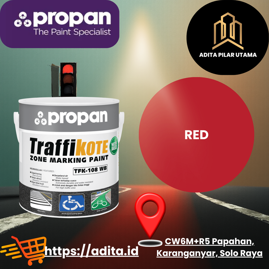 PROPAN TRAFFIKOTE 108 WB RED GALON 2.5 (AA)
