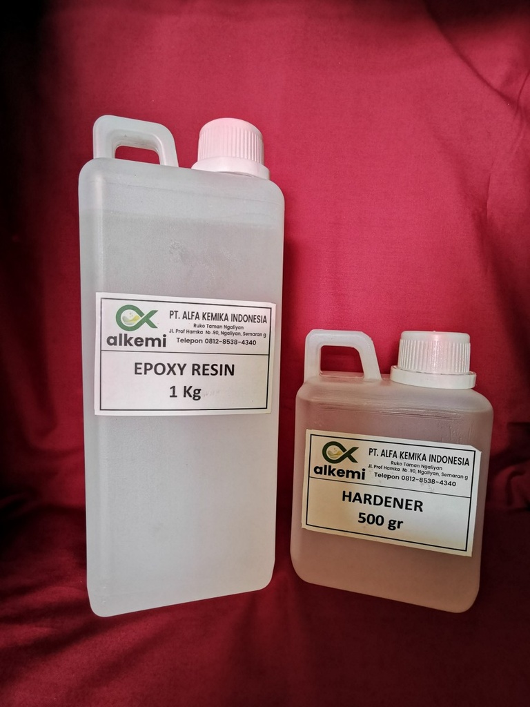 Epoxy Resin Bening 1 KG + Hardener Resin Epoxy 500 Gram