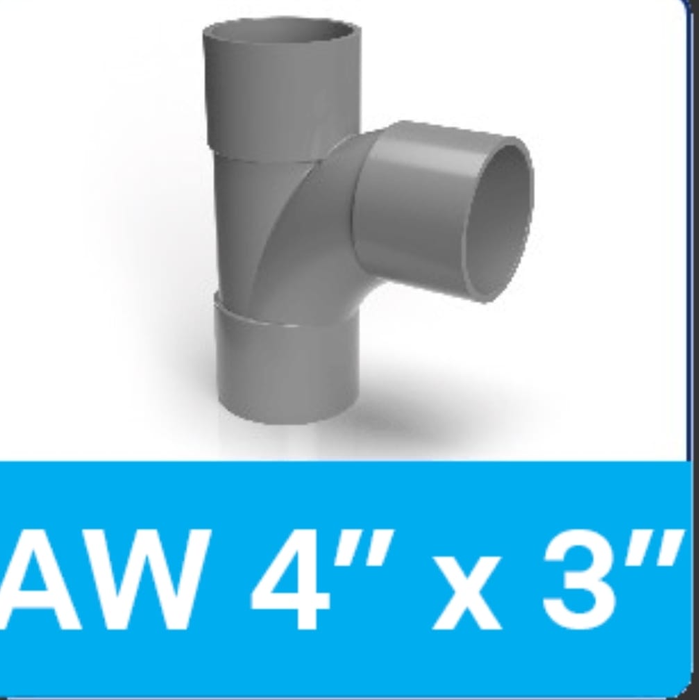 TEE WAY 4 x 3 INCH AW RUCIKA (LARGES RDS TEE RCK) 1D=4B (AA)